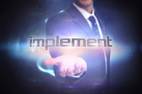 Implement against black background with shiny sphere イラスト素材