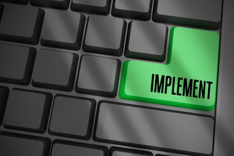 Implement on black keyboard with green key イラスト素材