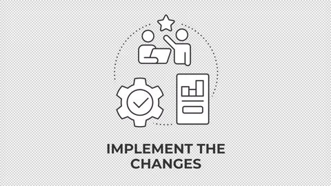 Implement the changes animated line concept icon Stock Footage 345258270