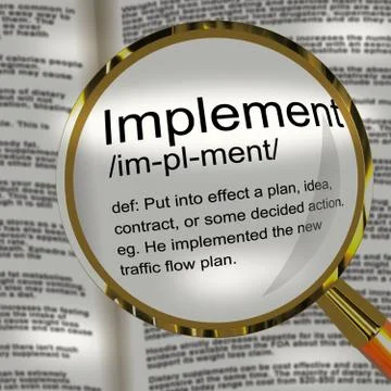 Implement concept icon means to carry out the plan and execute a Stock Illustration