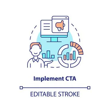 Implement CTA concept icon Stock Illustration