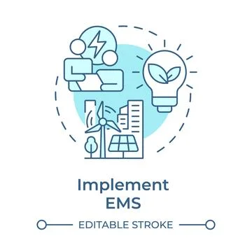 Implement EMS soft blue concept icon Illustrazione stock