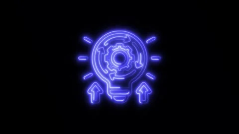 Implement Outline Icon in HD Video Neon Animation Stock-Footage 304551907