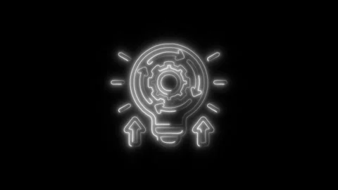 Implement Outline Icon in HD Video Neon Animation Stock-Footage 304551909