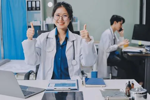 Implement those changes and we can see. Shot of a group of nurses and docto.. Foto stock