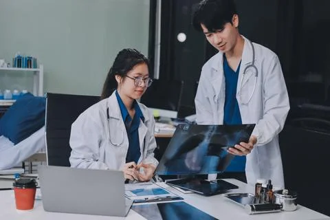 Implement those changes and we can see. Shot of a group of nurses and docto.. Foto stock