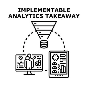 Implementable analytics takeaway for data driven insights Stock Illustration