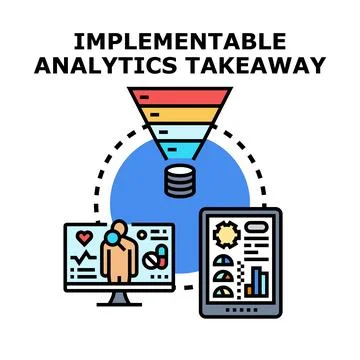 Implementable analytics takeaway for data driven insights Stock Illustration