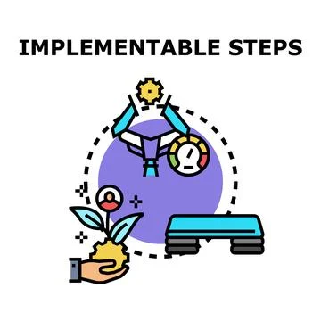 Implementable steps vector concept color illustration Stock Illustration