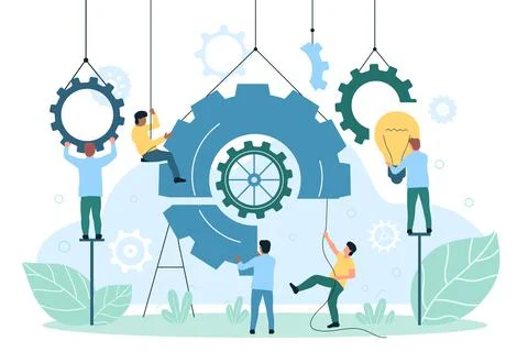 Implementation and integration of innovations into business process with tiny イラスト素材