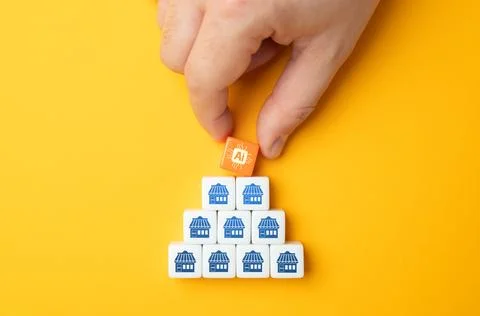 Implementation of artificial intelligence in business. Optimizing efficiency, Foto stock