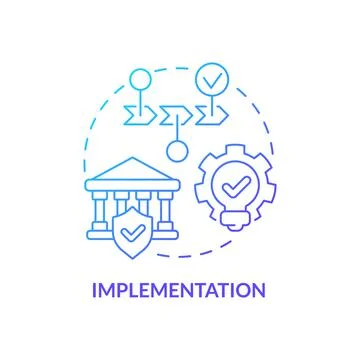 Implementation blue gradient concept icon Stock Illustration