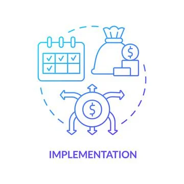 Implementation blue gradient concept icon Stock Illustration