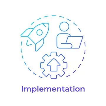 Implementation blue gradient concept icon Stock Illustration