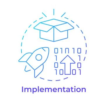 Implementation blue gradient concept icon Stock Illustration