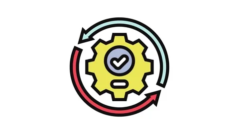 Implementation business process color icon animation Stock Footage 326110562