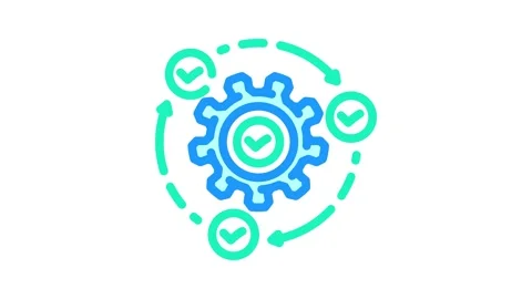 Implementation business process color icon animation Stock Footage 327262682