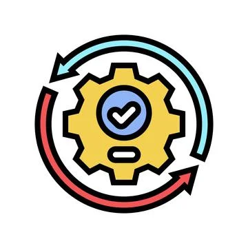 Implementation business process color icon vector illustration Illustrazione stock
