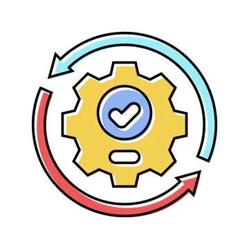 Implementation business process color icon vector illustration Illustrazione stock