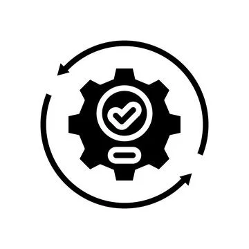Implementation business process glyph icon vector illustration Illustrazione stock
