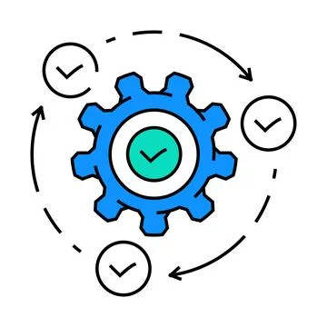Implementation business process icon color illustration イラスト素材
