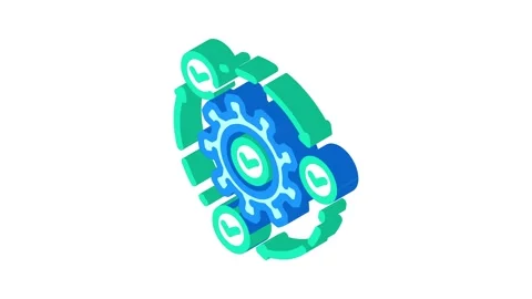 Implementation business process isometric icon animation Video stock 327284212
