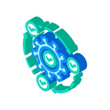 Implementation business process isometric icon vector illustration イラスト素材