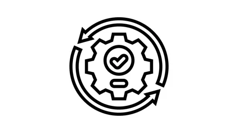 Implementation business process line icon animation Stock Footage 326127594