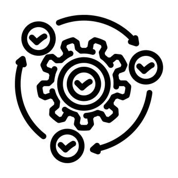 Implementation business process line icon vector illustration Stock Illustration