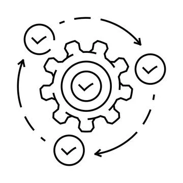 Implementation business process line icon vector illustration Stock Illustration