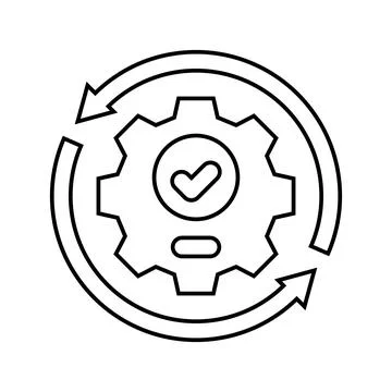 Implementation business process line icon vector illustration Stock Illustration