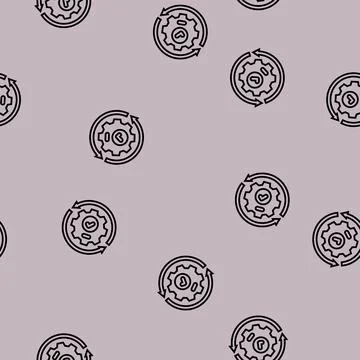 Implementation business process line seamless pattern Illustrazione stock