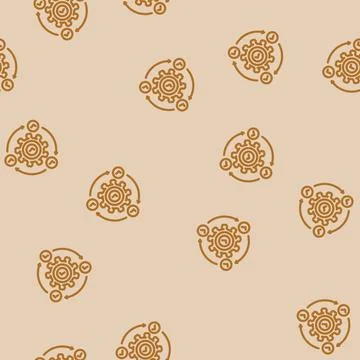 Implementation business process line vector seamless pattern 스톡 일러스트