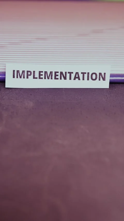 Implementation Business Strategy Concept with Paper Figure Macro View Stock Footage 336833476
