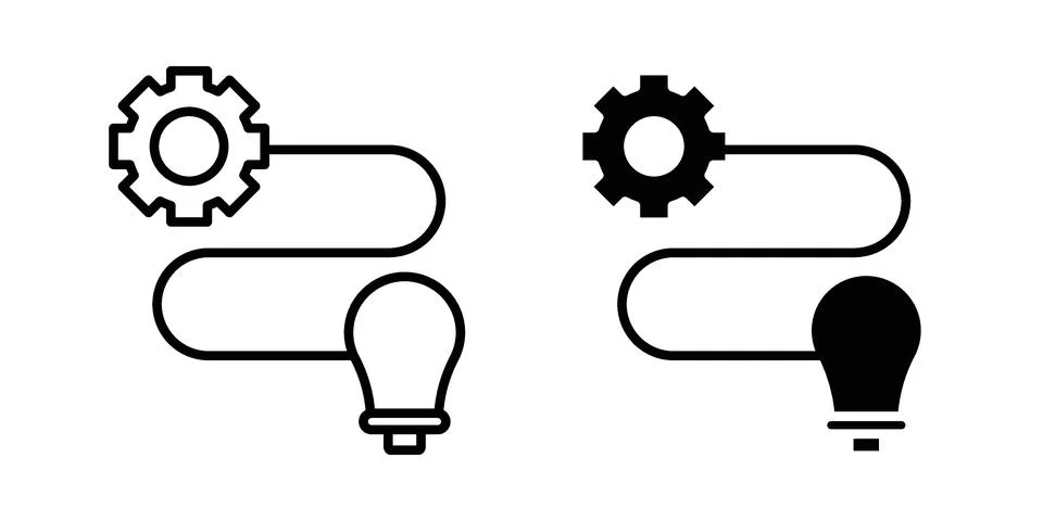 Implementation icon bundle for website design projects Stock Illustration