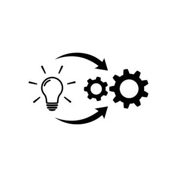 Implementation icon. Creative cycle symbol Stock Illustration
