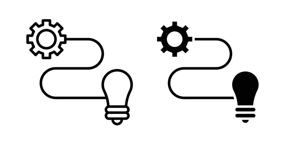 Implementation icon. Line Drawings and Silhouettes icons Stock Illustration