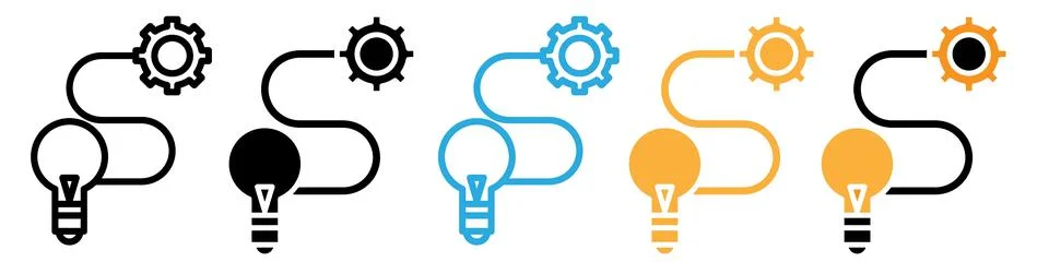 Implementation icon logo set vector Illustrazione stock