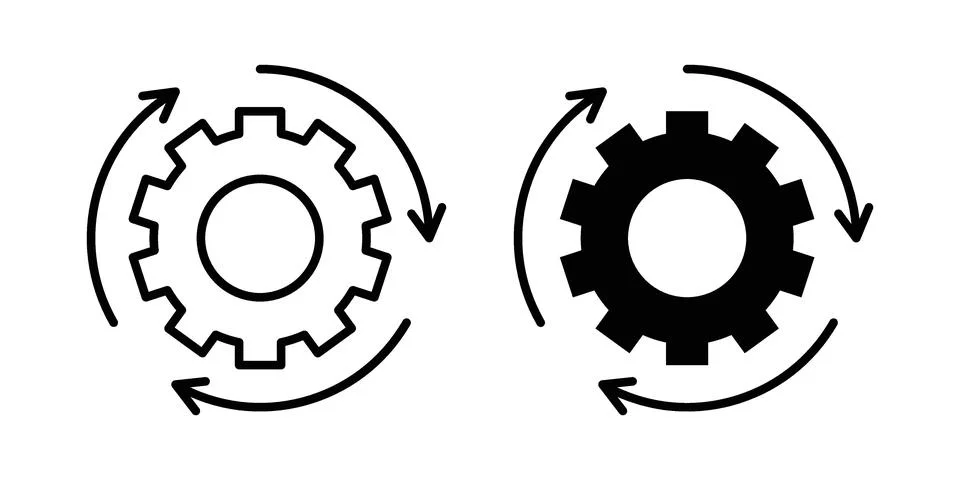 Implementation icon set modern line and solid style collection. Stockillustratie