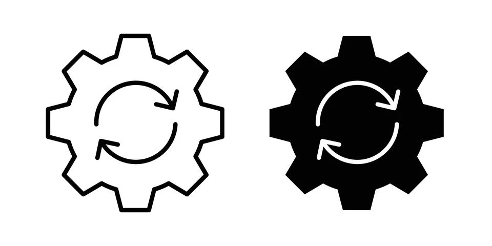 Implementation icon vector template set in black 库存插图
