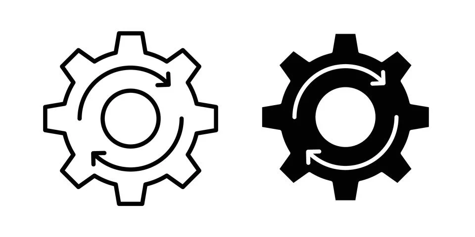 Implementation icon vector template set in black 스톡 일러스트