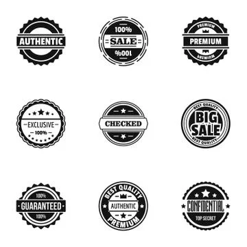 Implementation icons set, simple style Stock Illustration