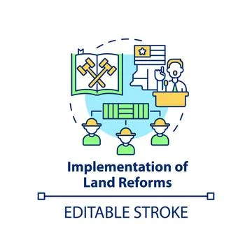 Implementation of land reforms concept icon 库存插图