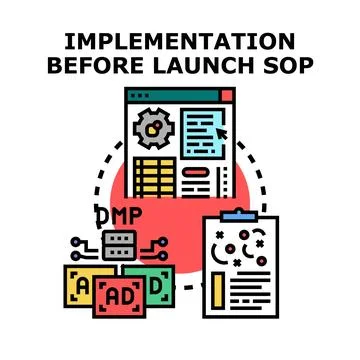 Implementation before launch sop concept vector illustration イラスト素材