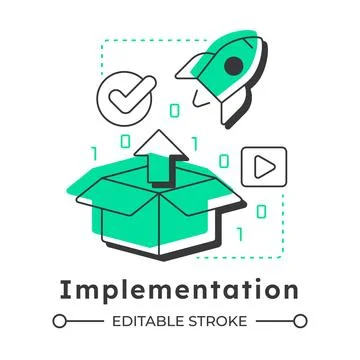 Implementation modern linear concept icon Stock Illustration
