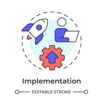 Implementation multi color concept icon Stock Illustration