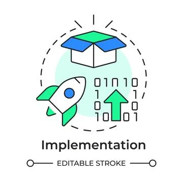 Implementation multi color concept icon Stock Illustration