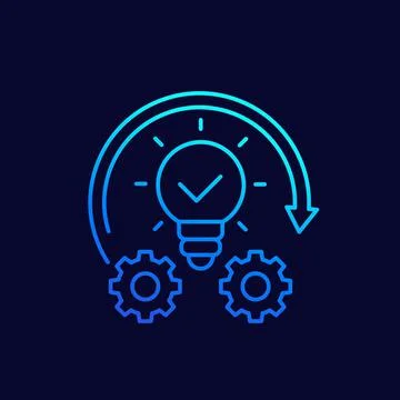 Implementation or idea execution line vector icon Stock Illustration