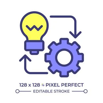 Implementation pixel perfect line color icon 스톡 일러스트