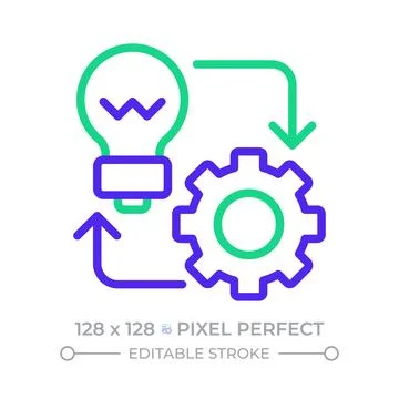 Implementation pixel perfect two color line icon Stock Illustration